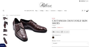 Castangia Crocodile Skin Shoes - Riflessi Store Accessories Catalog (Website Screenshot)