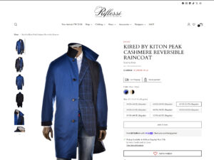 Kired By KITON Raincoat - Riflessi Store Accessories Catalog (Website Screenshot)